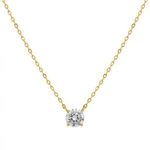 NEW ALLYANNA GIFTS women's prong round moissanite necklace in gold